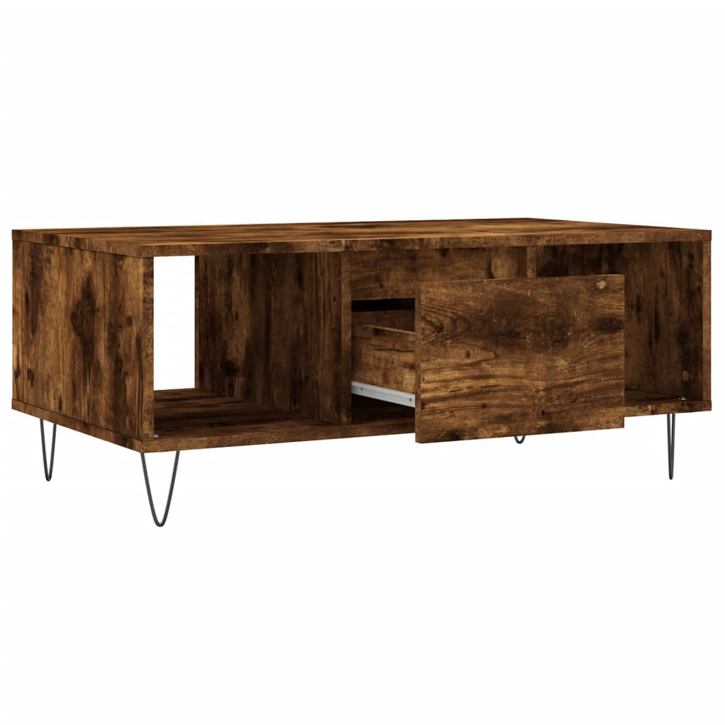 Table basse Chêne fumé 90x50x36,5 cm Bois d’ingénierie - Tables basses