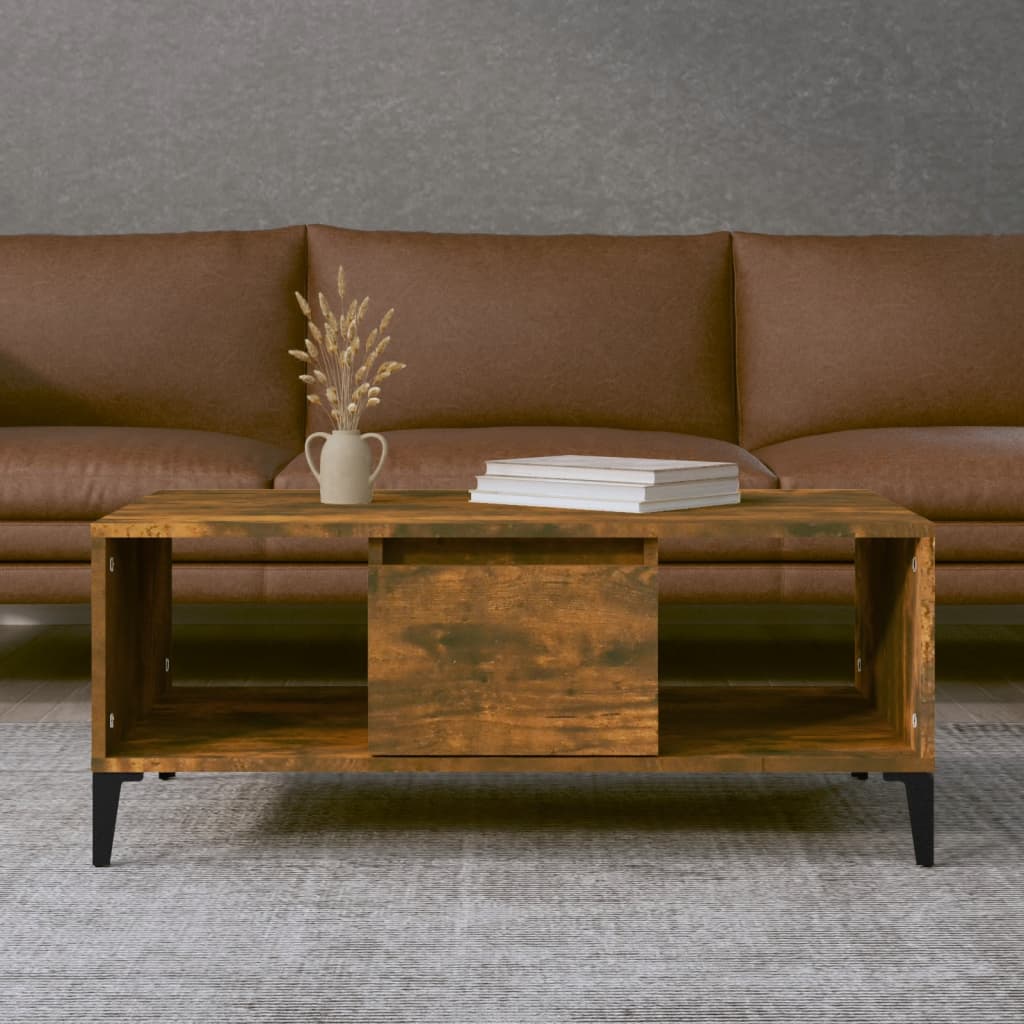 Table basse Chêne fumé 90x50x36,5 cm Bois d’ingénierie - Tables basses
