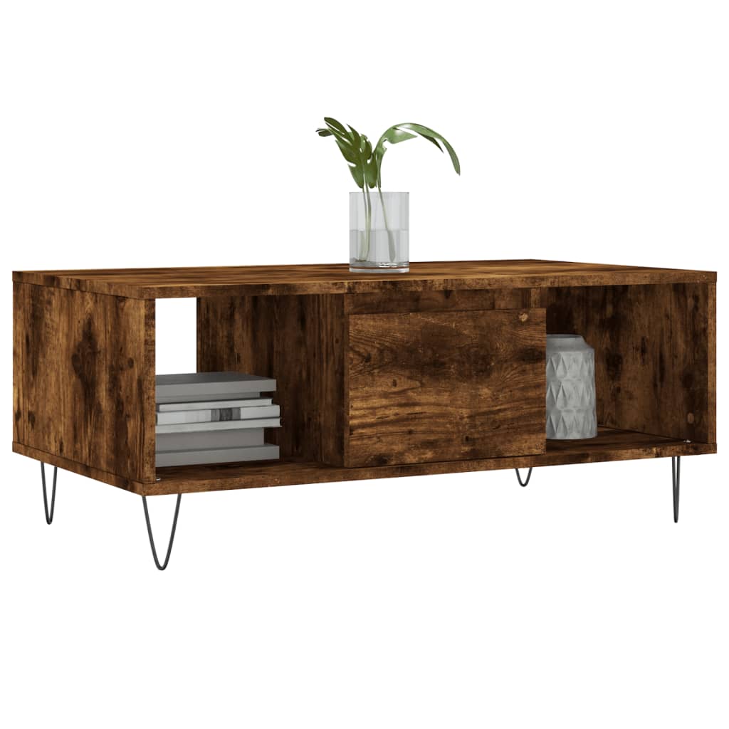 Table basse Chêne fumé 90x50x36,5 cm Bois d’ingénierie - Tables basses