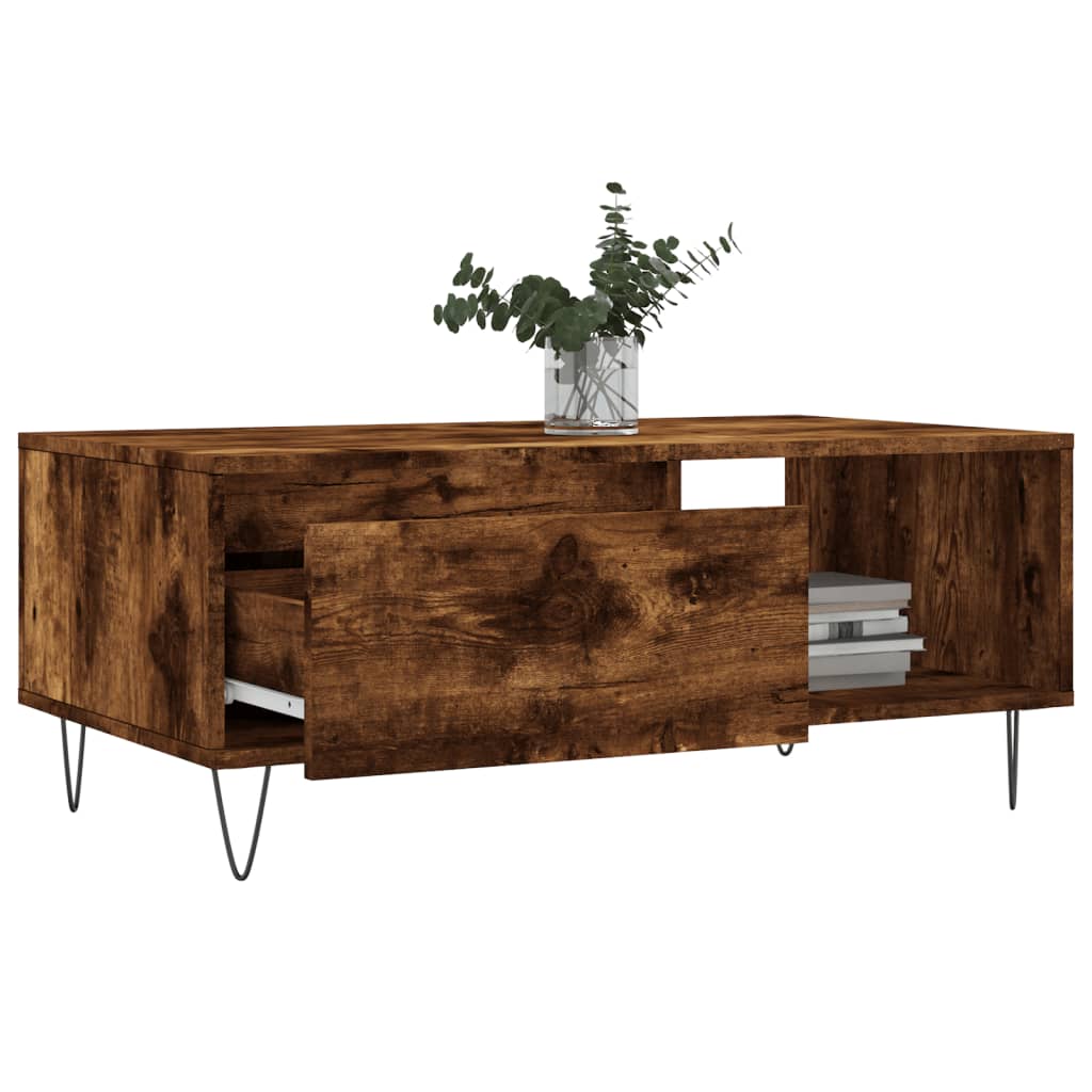 Table basse Chêne fumé 90x50x36,5 cm Bois d’ingénierie - Tables basses