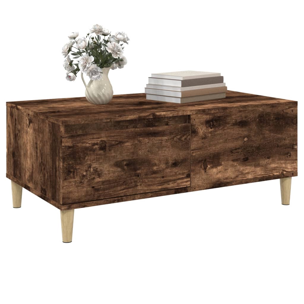 Table basse Chêne fumé 90x50x36,5 cm Bois d’ingénierie - Tables basses