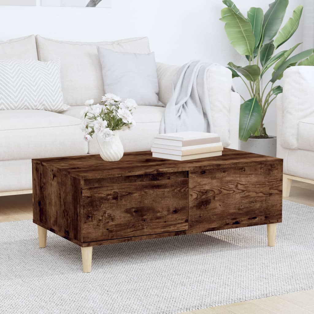 Table basse Chêne fumé 90x50x36,5 cm Bois d’ingénierie - Tables basses