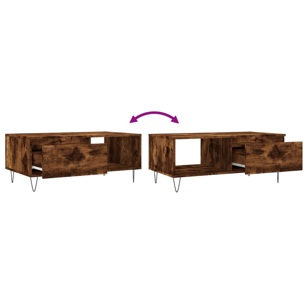 Table basse Chêne fumé 90x50x36,5 cm Bois d’ingénierie - Tables basses