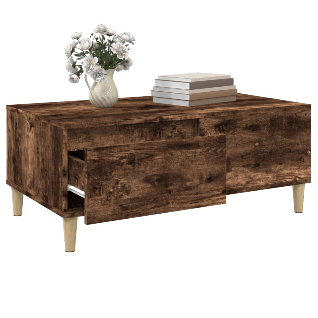 Table basse Chêne fumé 90x50x36,5 cm Bois d’ingénierie - Tables basses