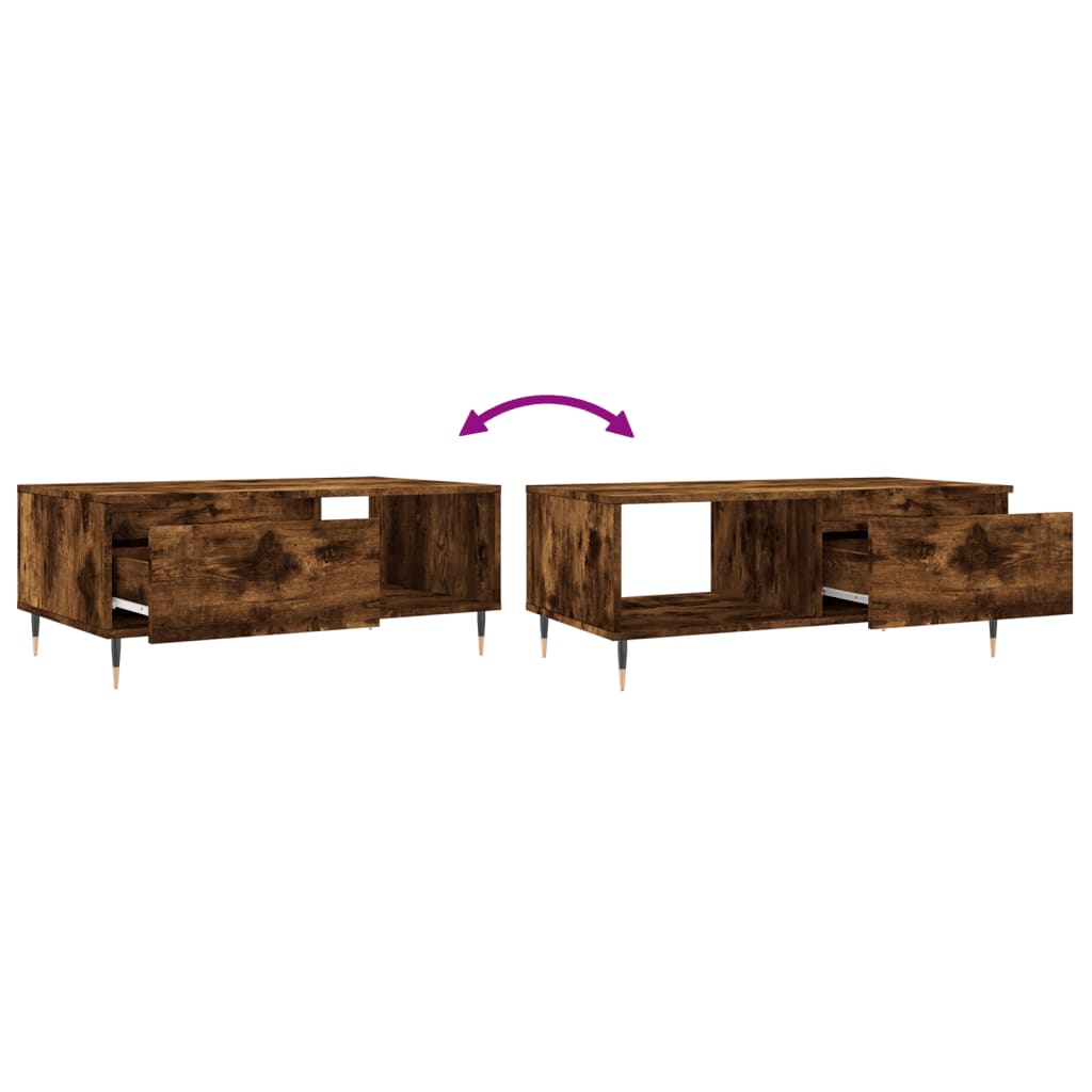 Table basse Chêne fumé 90x50x36,5 cm Bois d’ingénierie - Tables basses