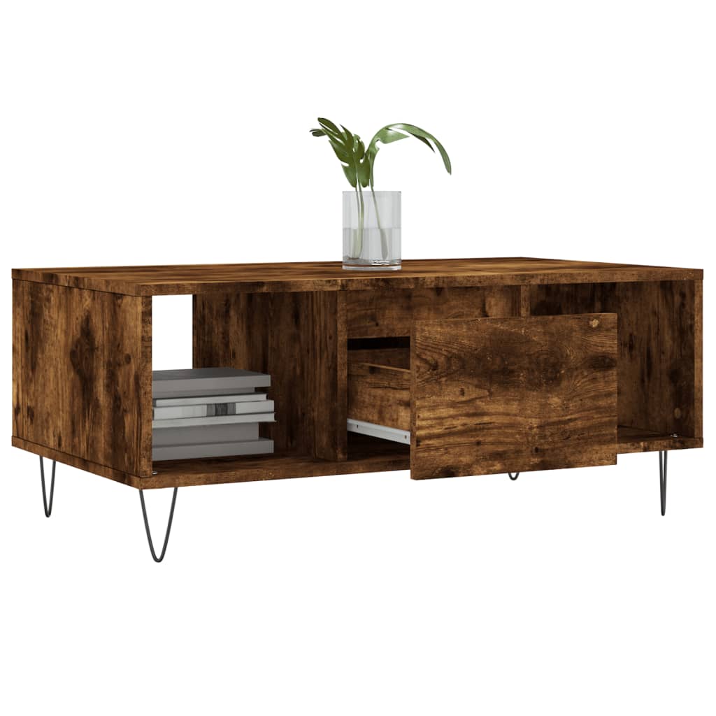 Table basse Chêne fumé 90x50x36,5 cm Bois d’ingénierie - Tables basses