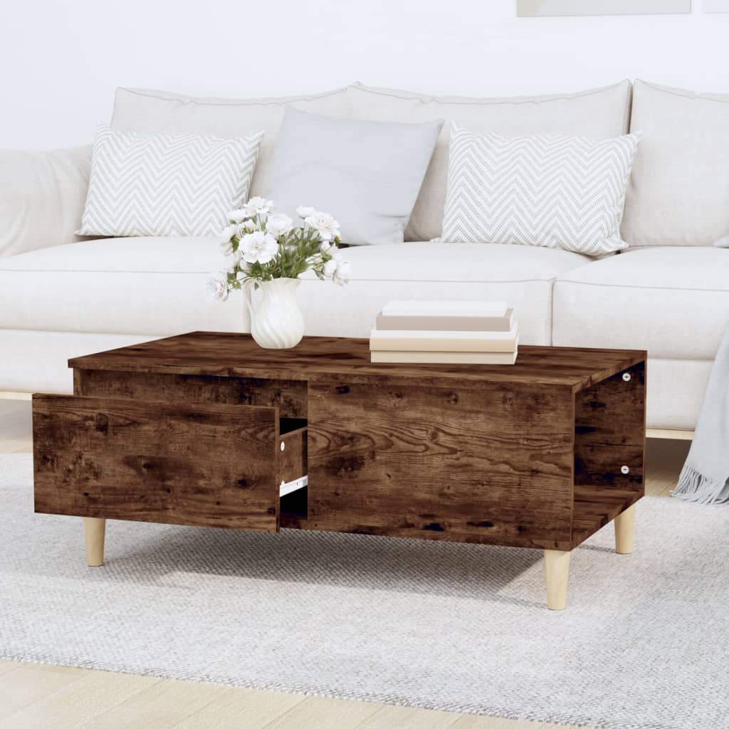 Table basse Chêne fumé 90x50x36,5 cm Bois d’ingénierie - Tables basses