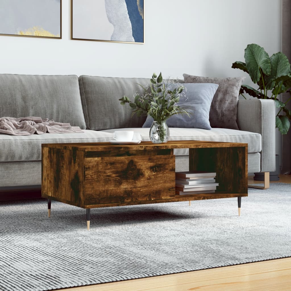 Table basse Chêne fumé 90x50x36,5 cm Bois d’ingénierie - Tables basses