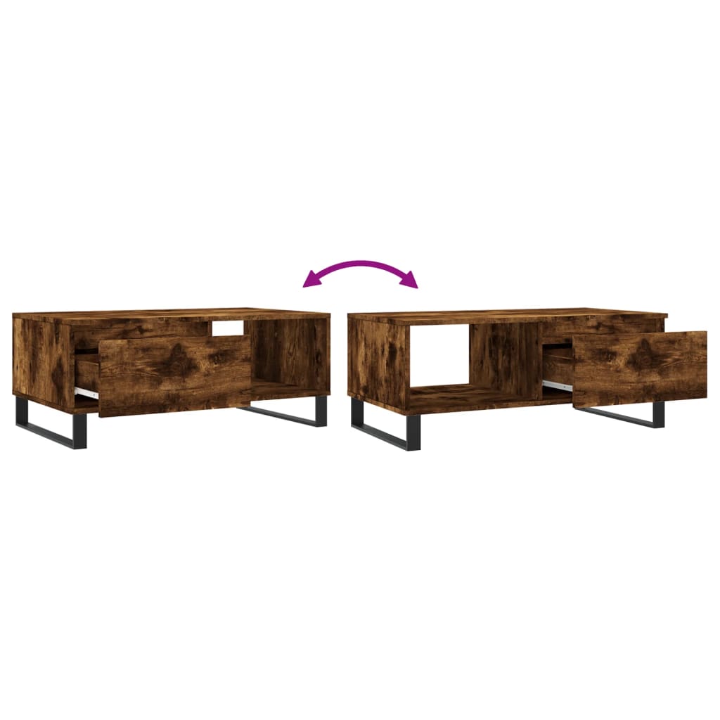Table basse Chêne fumé 90x50x36,5 cm Bois d’ingénierie - Tables basses