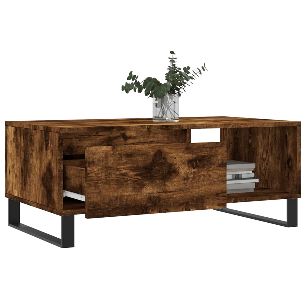Table basse Chêne fumé 90x50x36,5 cm Bois d’ingénierie - Tables basses