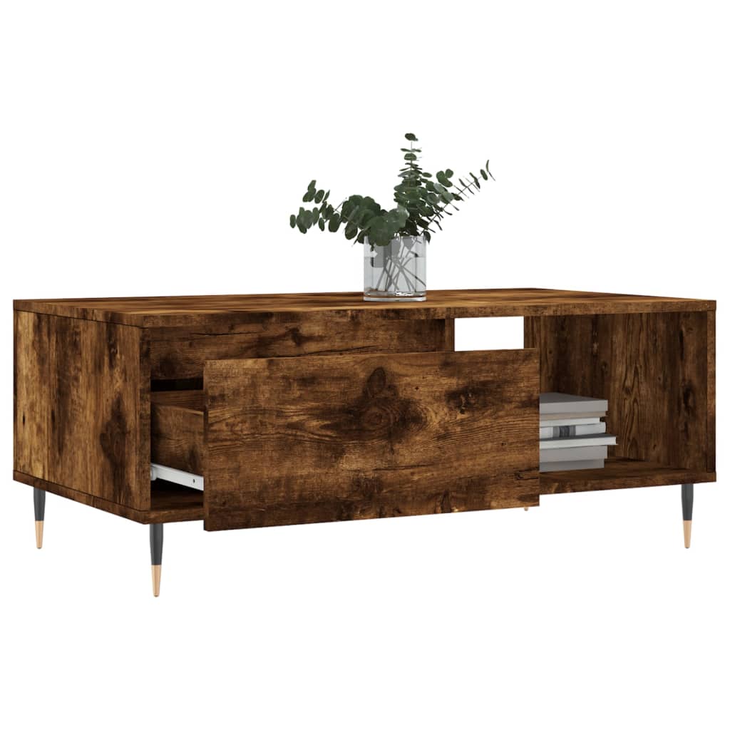 Table basse Chêne fumé 90x50x36,5 cm Bois d’ingénierie - Tables basses