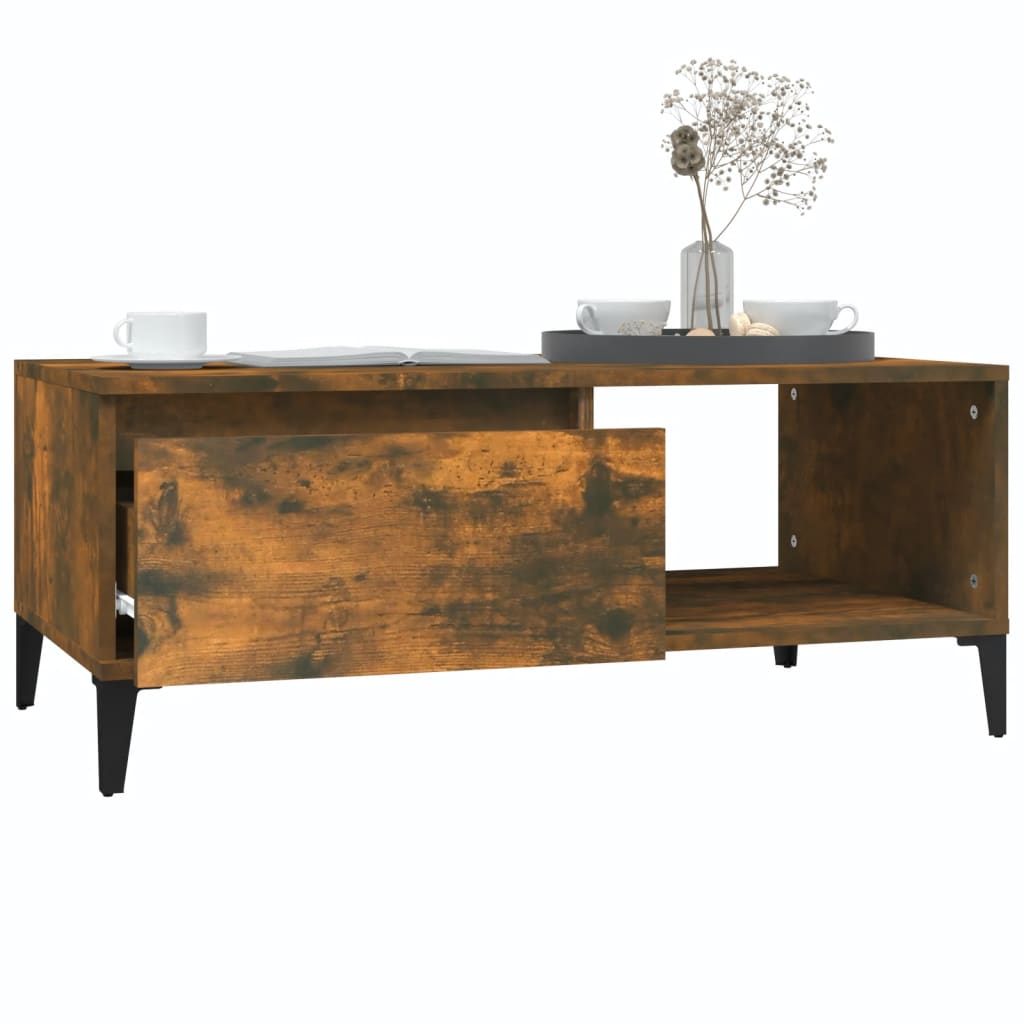 Table basse Chêne fumé 90x50x36,5 cm Bois d’ingénierie - Tables basses