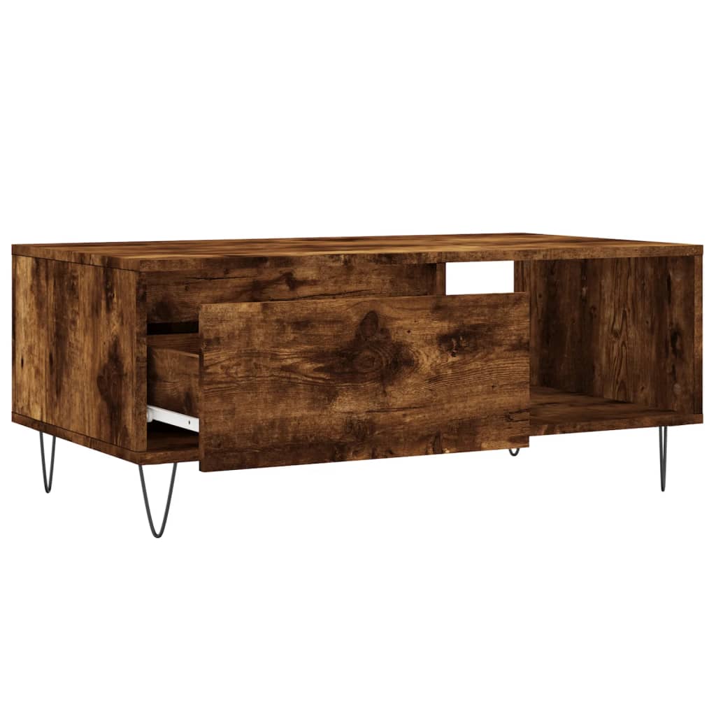 Table basse Chêne fumé 90x50x36,5 cm Bois d’ingénierie - Tables basses