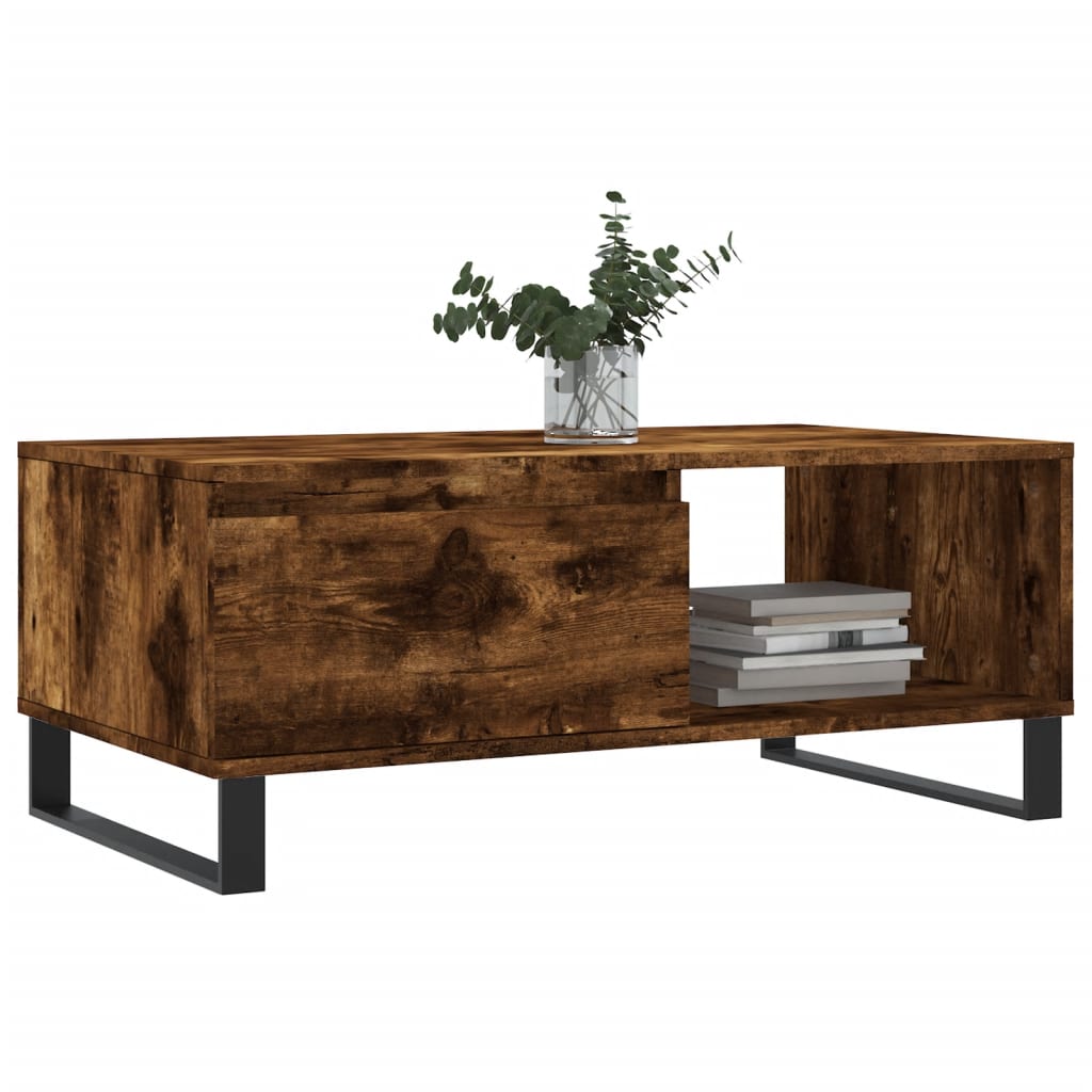 Table basse Chêne fumé 90x50x36,5 cm Bois d’ingénierie - Tables basses