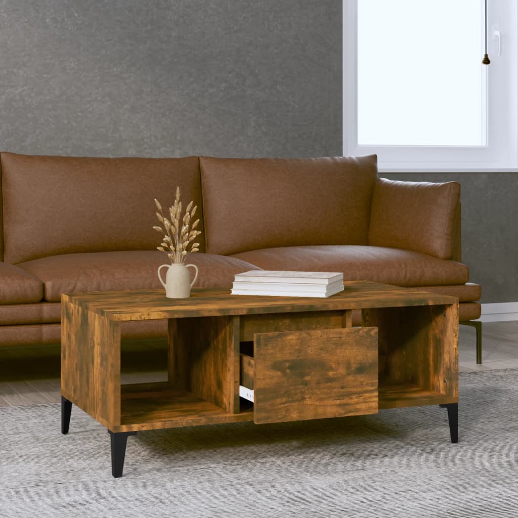 Table basse Chêne fumé 90x50x36,5 cm Bois d’ingénierie - Tables basses