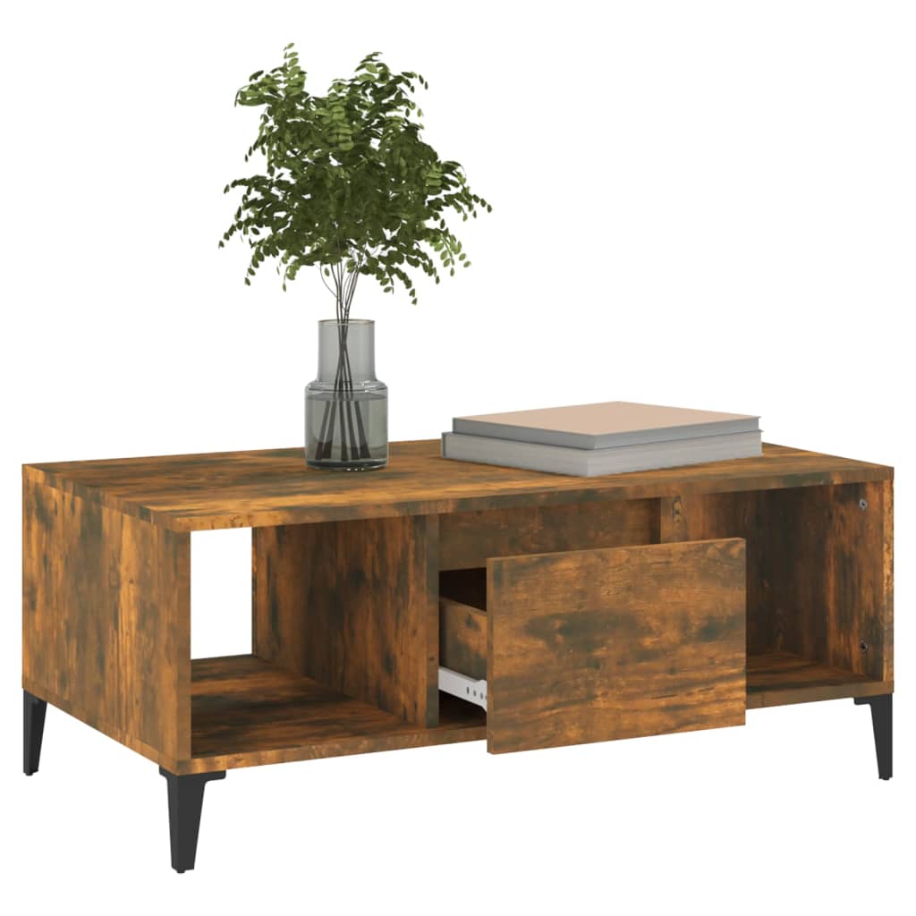 Table basse Chêne fumé 90x50x36,5 cm Bois d’ingénierie - Tables basses
