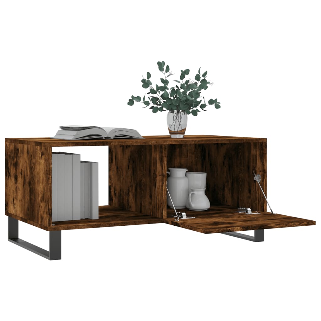 Table basse chêne fumé 90x50x40 cm bois d’ingénierie - Tables basses