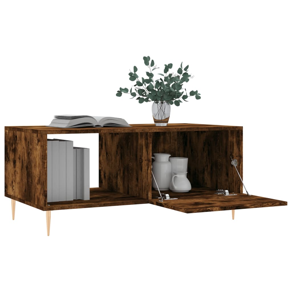 Table basse chêne fumé 90x50x40 cm bois d’ingénierie - Tables basses