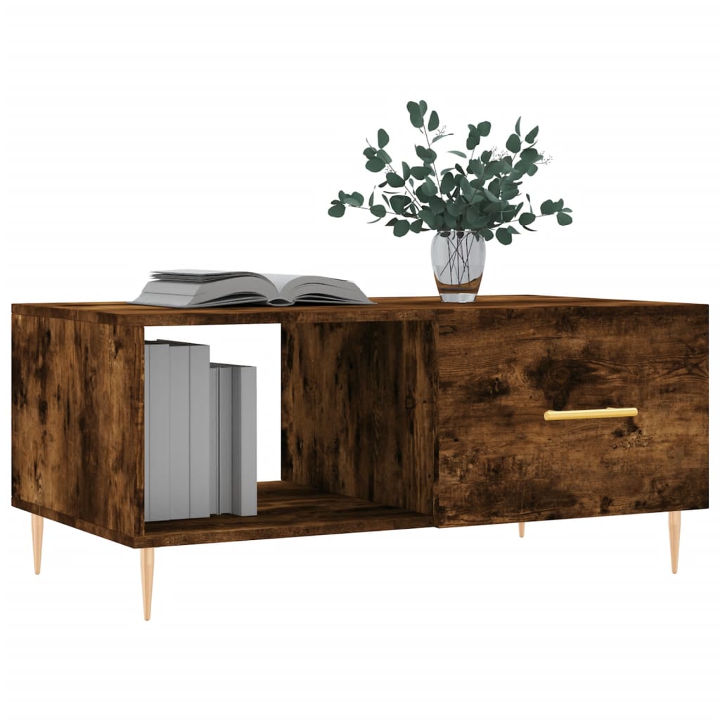 Table basse chêne fumé 90x50x40 cm bois d’ingénierie - Tables basses