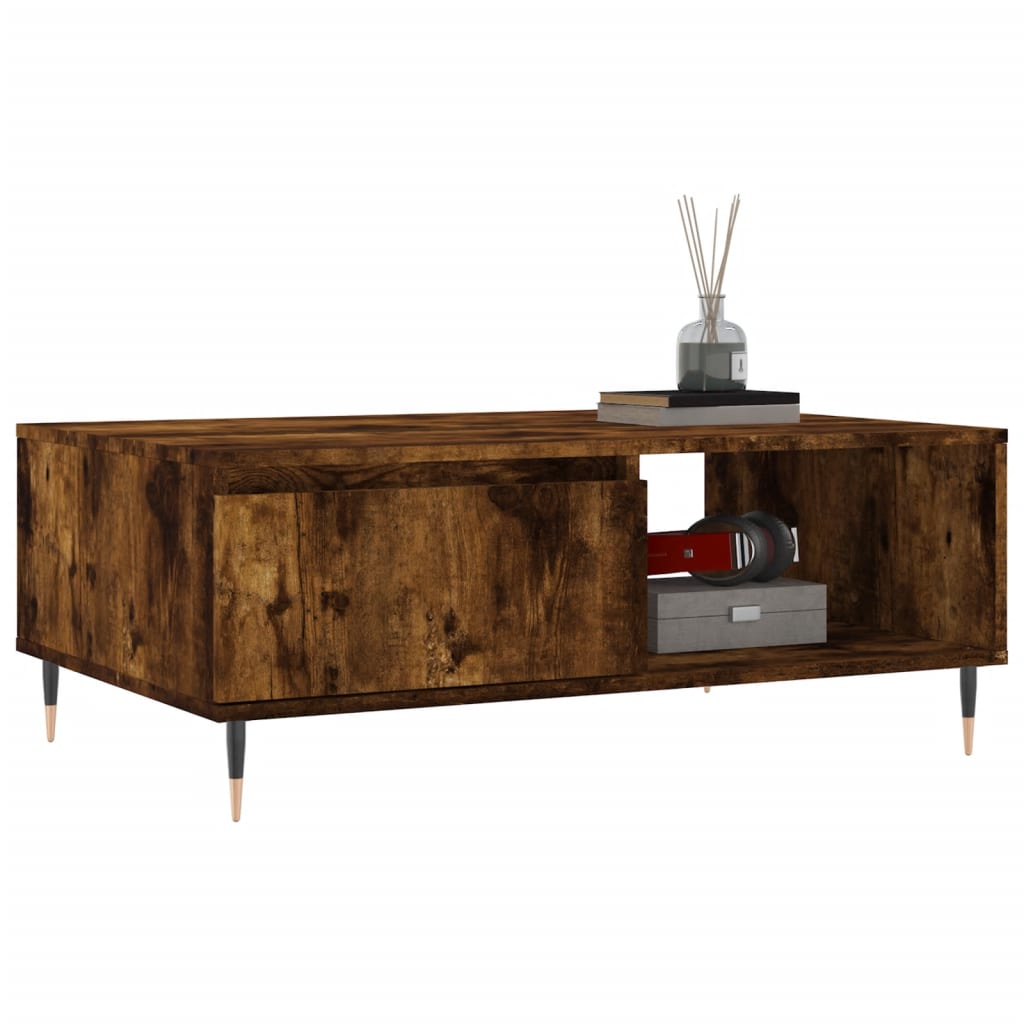 Table basse chêne fumé 90x60x35 cm bois d’ingénierie - Tables basses