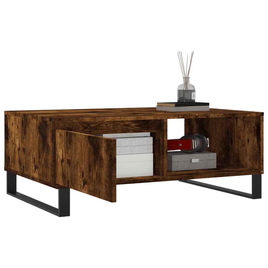 Table basse chêne fumé 90x60x35 cm bois d’ingénierie - Tables basses