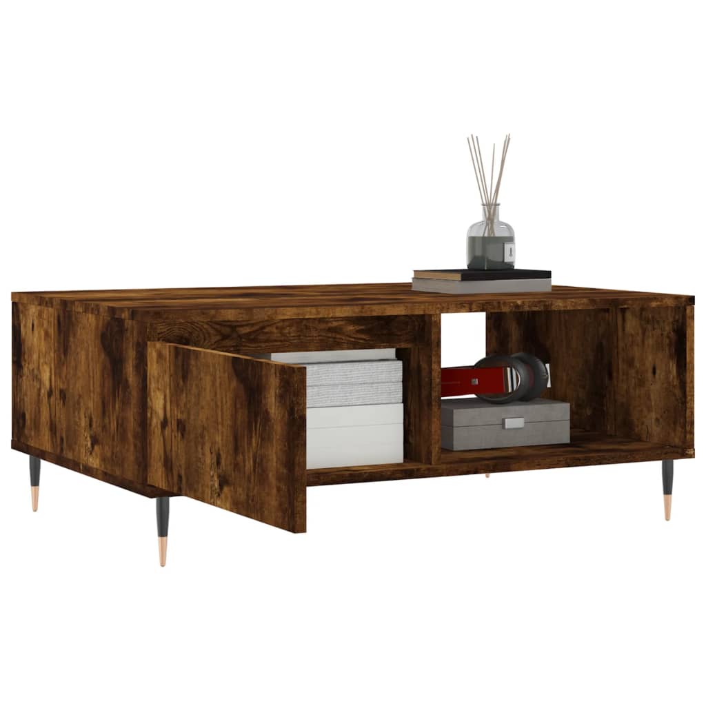 Table basse chêne fumé 90x60x35 cm bois d’ingénierie - Tables basses