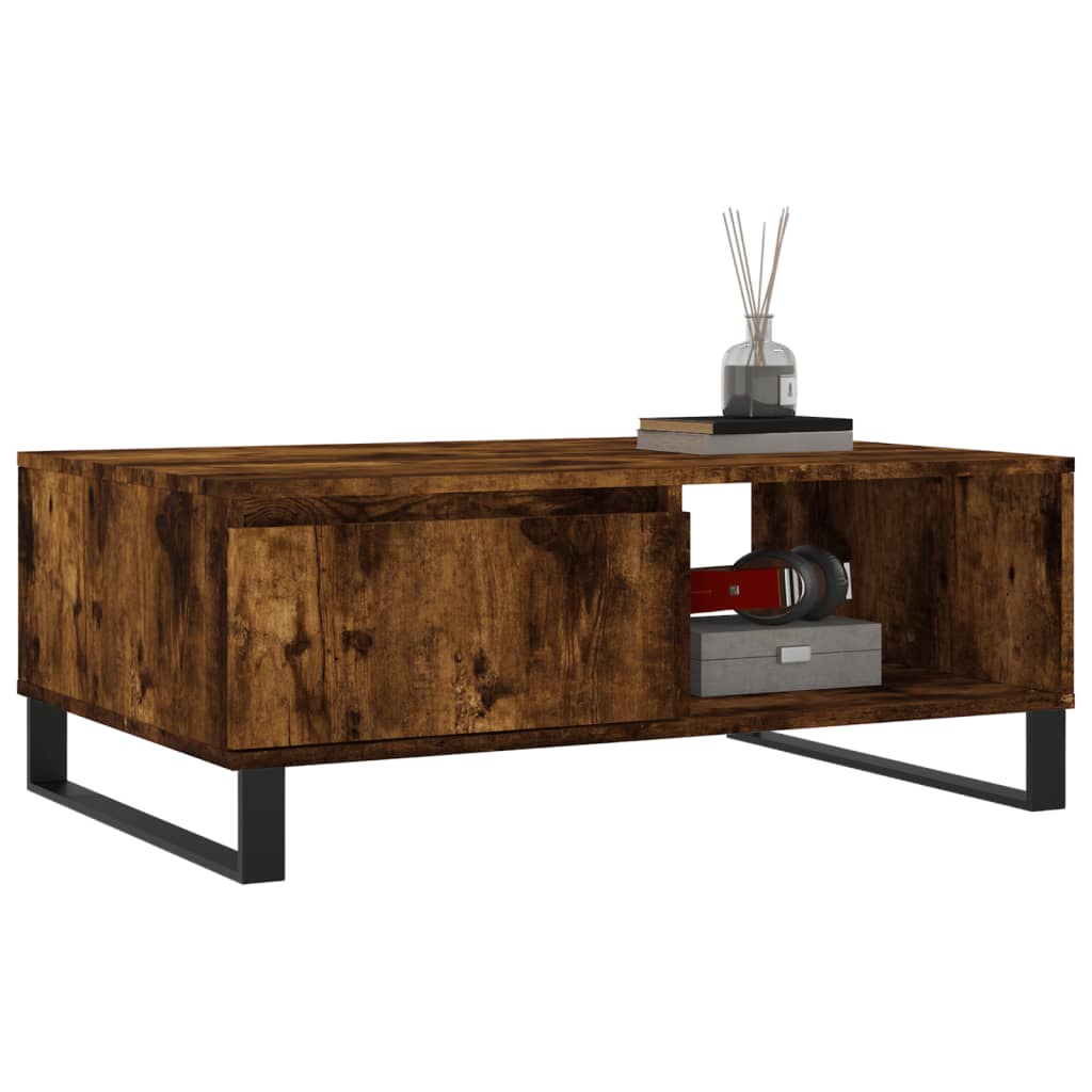 Table basse chêne fumé 90x60x35 cm bois d’ingénierie - Tables basses