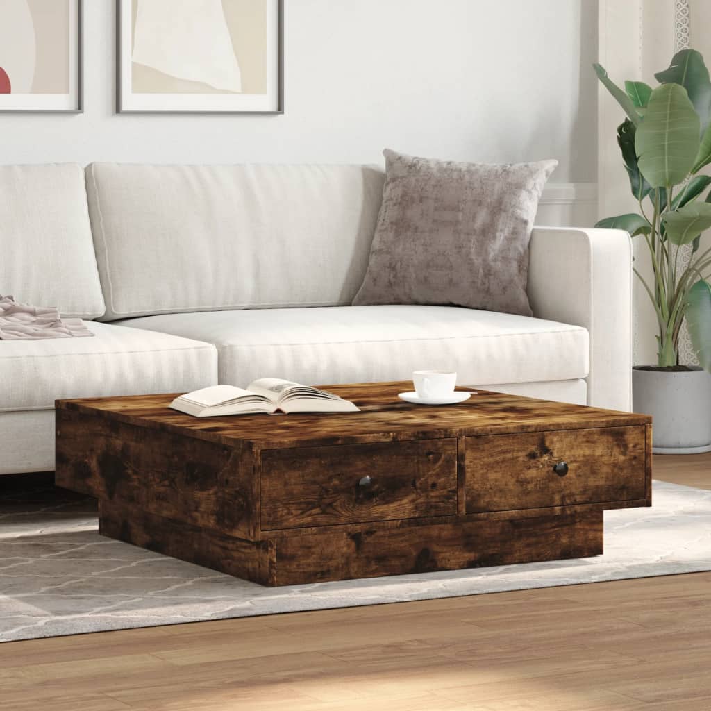 Table basse Chêne fumé 90x90x28 cm Bois d’ingénierie - Tables basses