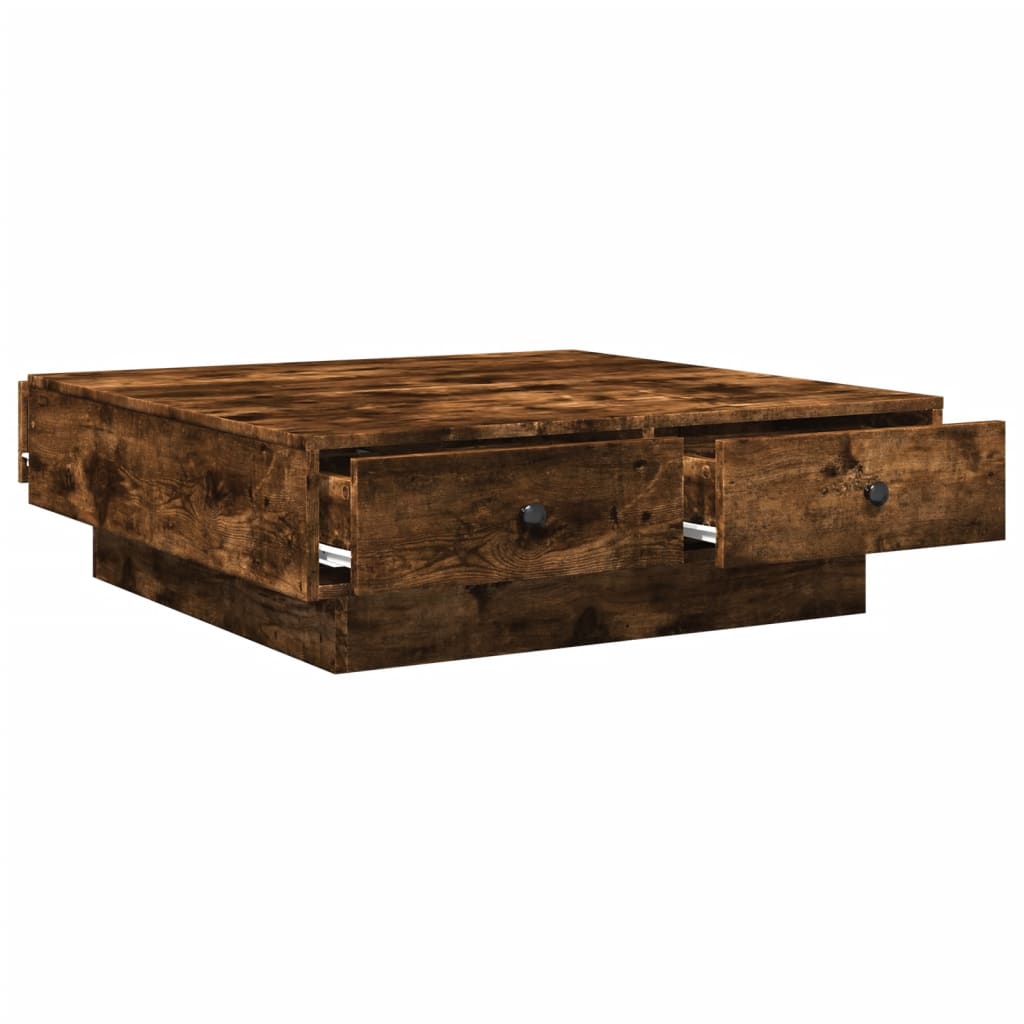 Table basse Chêne fumé 90x90x28 cm Bois d’ingénierie - Tables basses