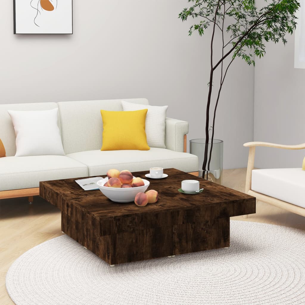 Table basse Chêne fumé 90x90x28 cm Bois d’ingénierie - Tables basses