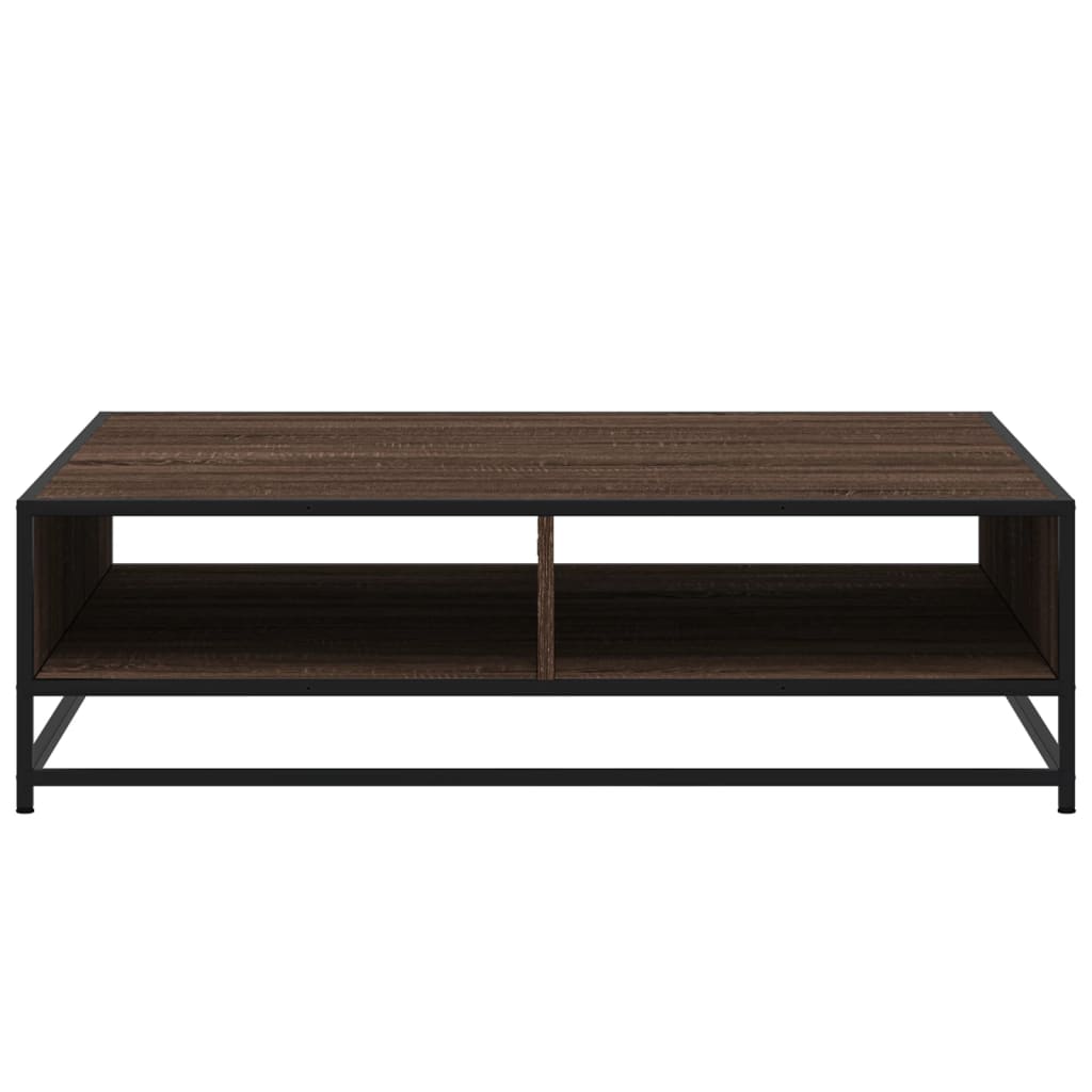 Table basse chêne marron 100x100x30 cm bois d’ingénierie/métal - Tables basses