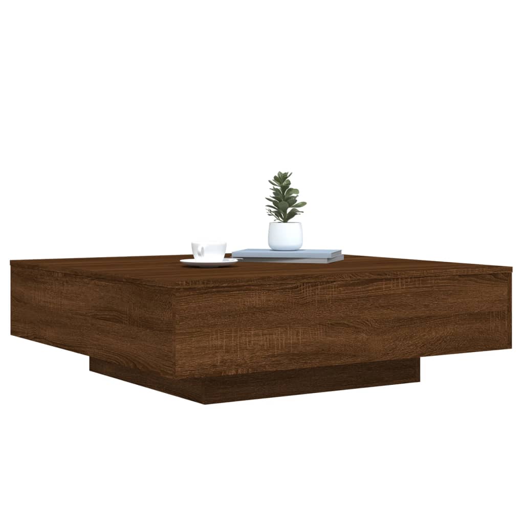 Table basse chêne marron 100x100x31 cm bois d’ingénierie - Tables basses