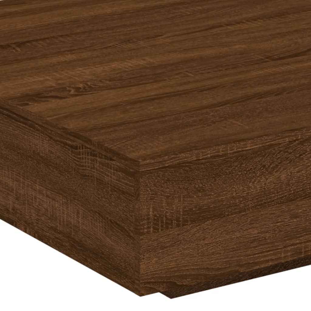 Table basse chêne marron 100x100x31 cm bois d’ingénierie - Tables basses
