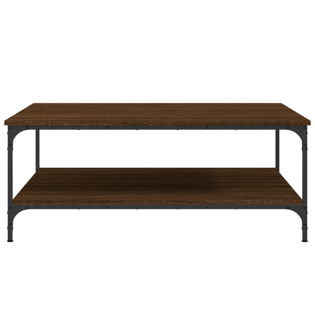 Table basse chêne marron 100x100x40 cm bois d’ingénierie - Tables basses