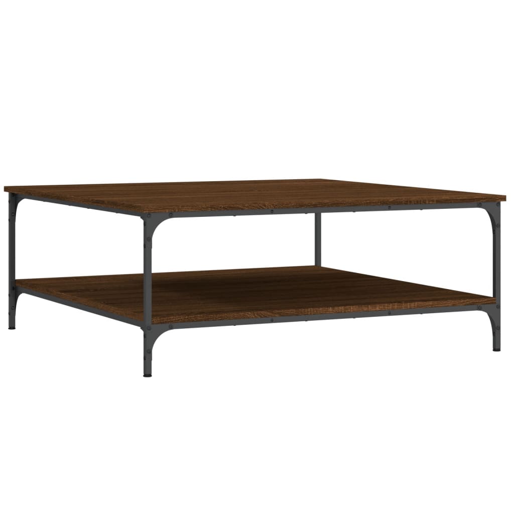 Table basse chêne marron 100x100x40 cm bois d’ingénierie - Tables basses