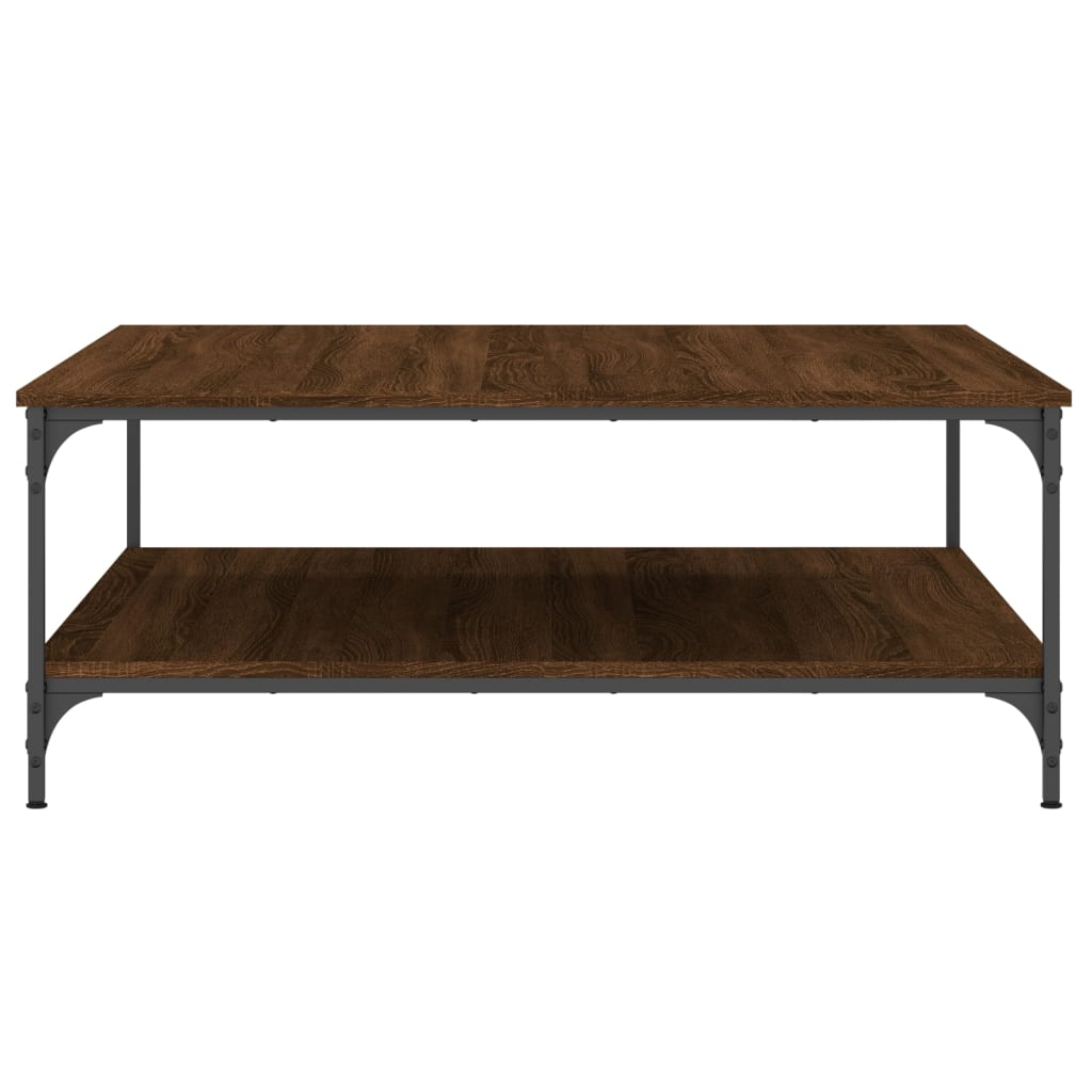 Table basse chêne marron 100x100x40 cm bois d’ingénierie - Tables basses