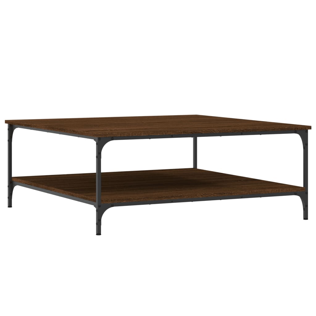 Table basse chêne marron 100x100x40 cm bois d’ingénierie - Tables basses