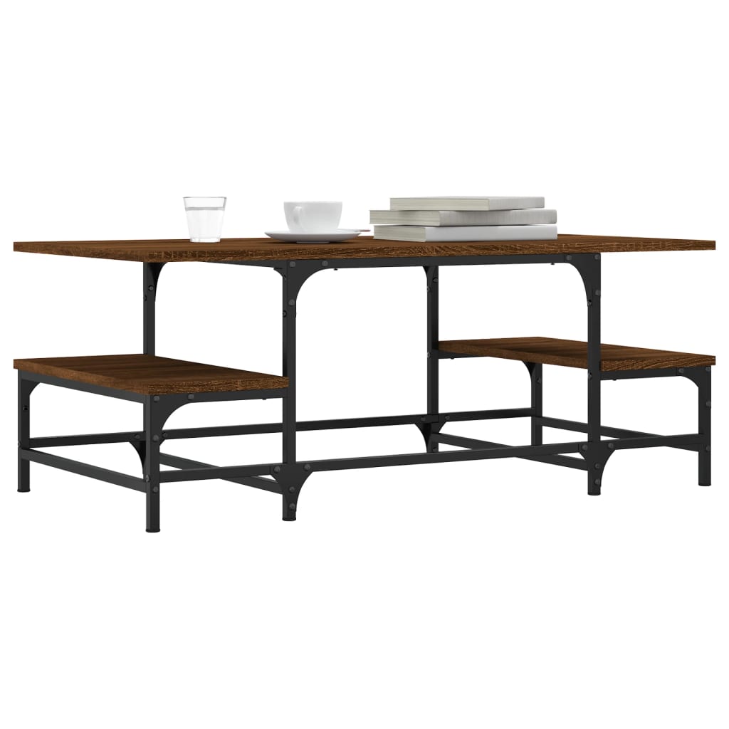 Table basse chêne marron 100x50,5x40 cm bois d’ingénierie - Tables basses