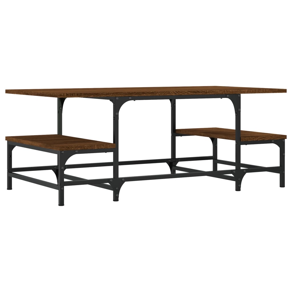 Table basse chêne marron 100x50,5x40 cm bois d’ingénierie - Tables basses