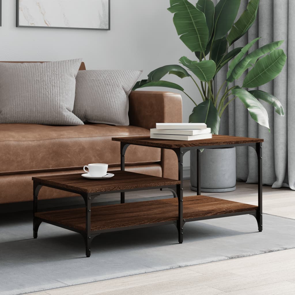 Table basse chêne marron 100x50,5x45 cm bois d’ingénierie - Tables basses