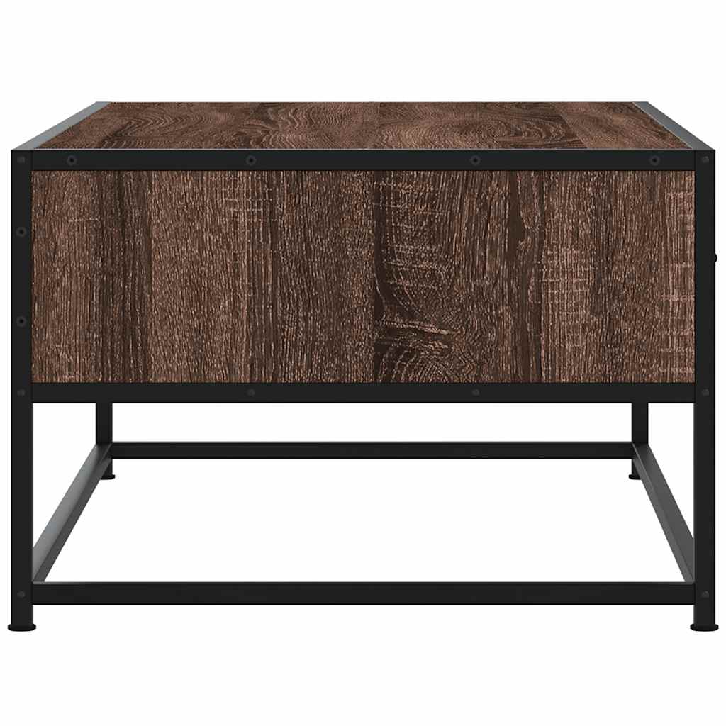 Table basse chêne marron 100x50x35cm bois d’ingénierie et métal - Tables basses