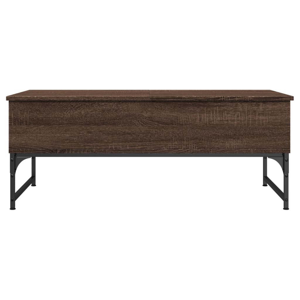 Table basse chêne marron 100x50x40cm bois d’ingénierie et métal - Tables basses