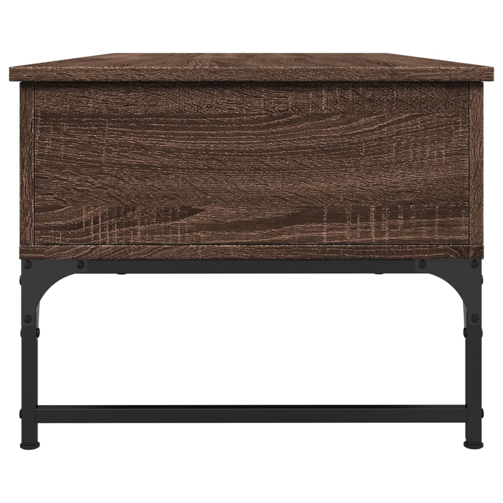 Table basse chêne marron 100x50x40cm bois d’ingénierie et métal - Tables basses