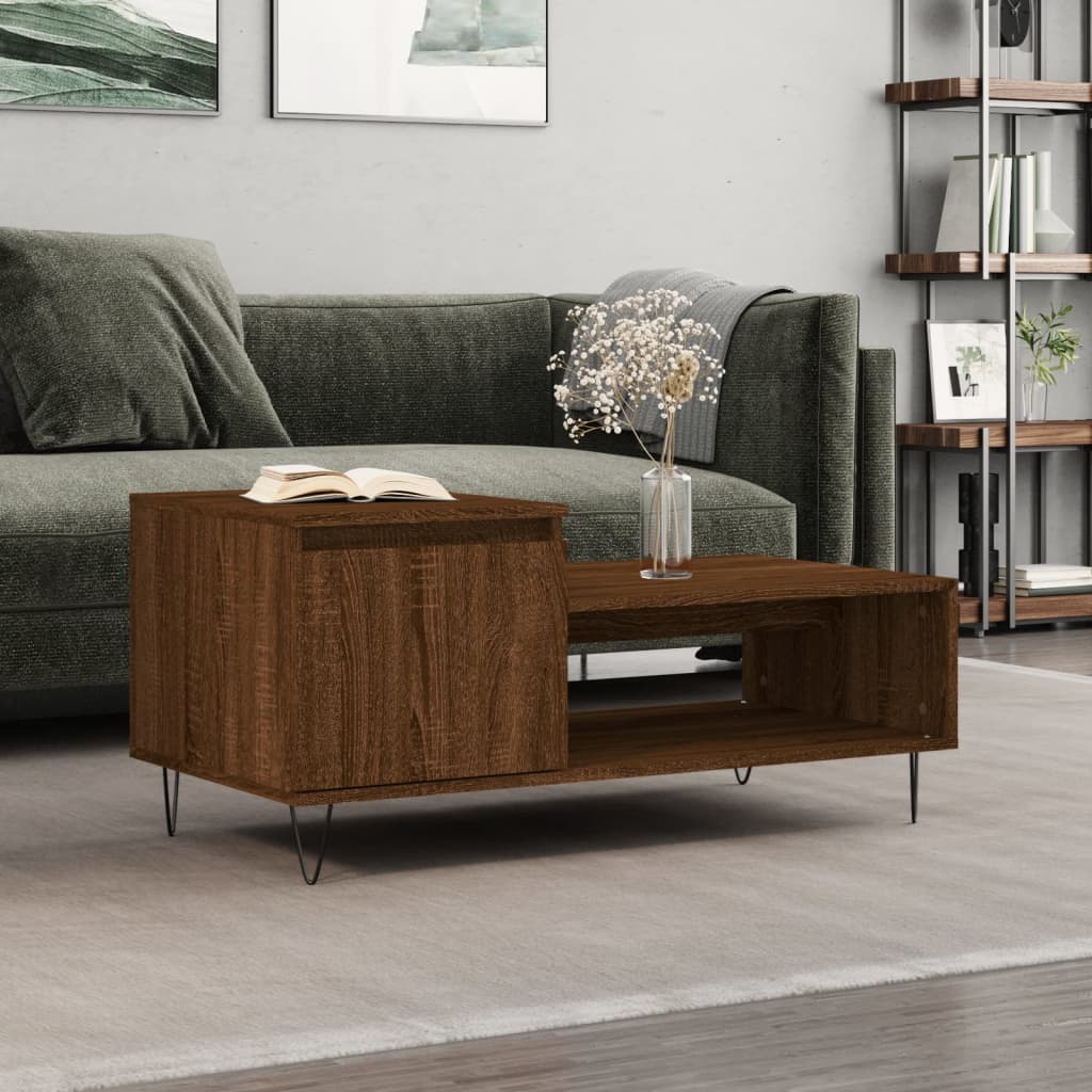 Table basse Chêne marron 100x50x45 cm Bois d’ingénierie - Tables basses