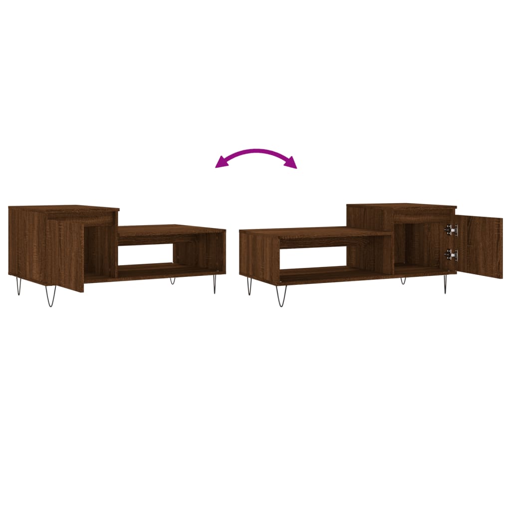 Table basse Chêne marron 100x50x45 cm Bois d’ingénierie - Tables basses