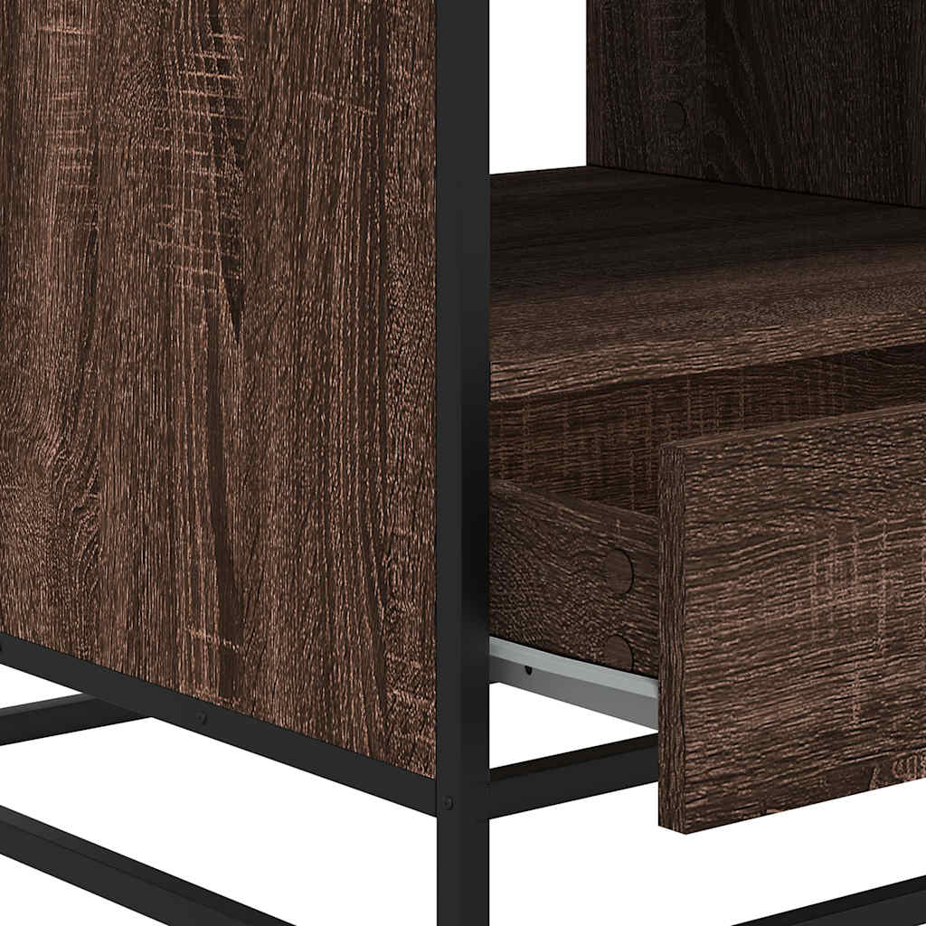 Table basse chêne marron 100x50x45cm bois d’ingénierie et métal - Tables basses