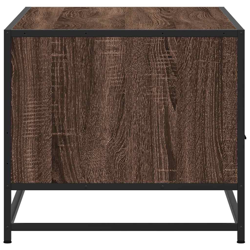 Table basse chêne marron 100x50x45cm bois d’ingénierie et métal - Tables basses