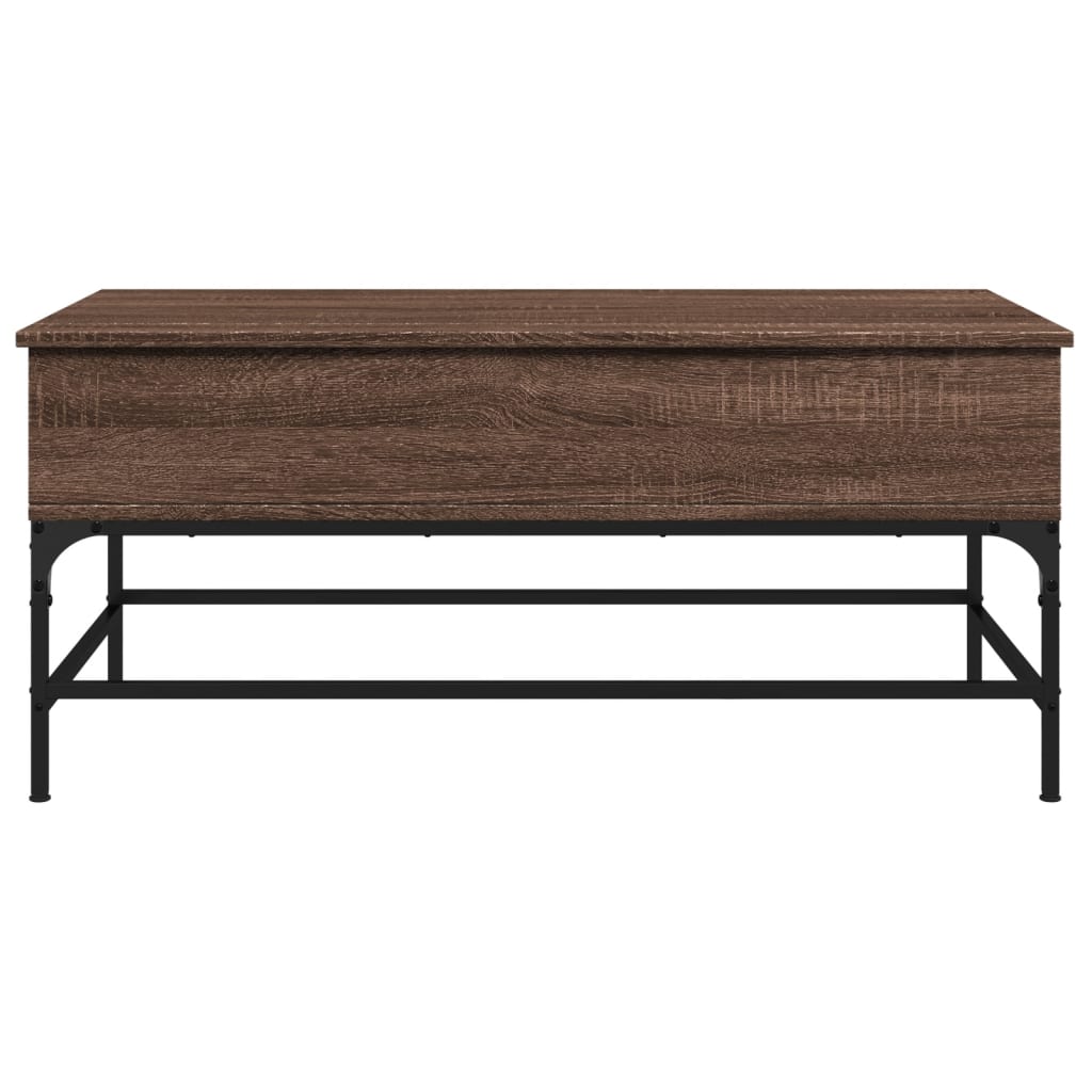 Table basse chêne marron 100x50x45cm bois d’ingénierie et métal - Tables basses