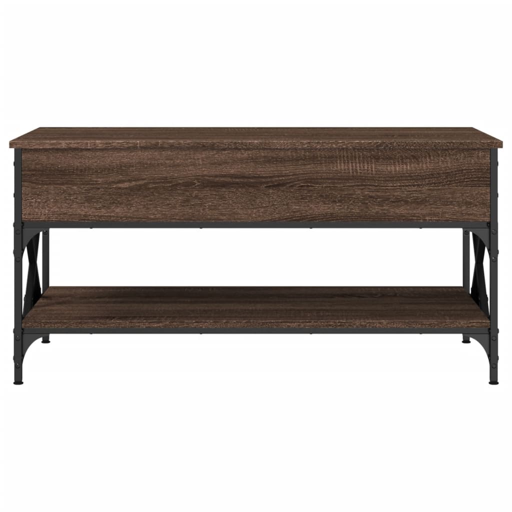 Table basse chêne marron 100x50x50cm bois d’ingénierie et métal - Tables basses