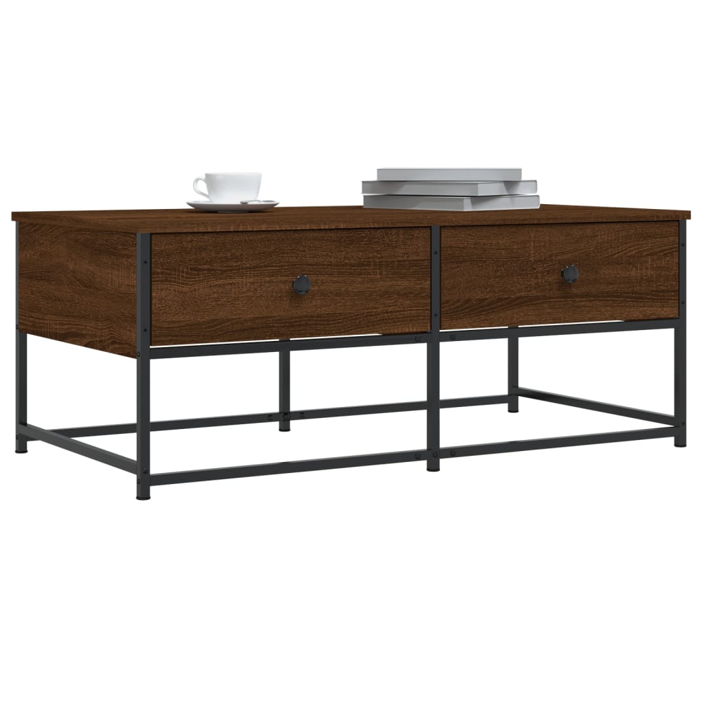 Table basse chêne marron 100x51x40 cm bois d’ingénierie - Tables basses